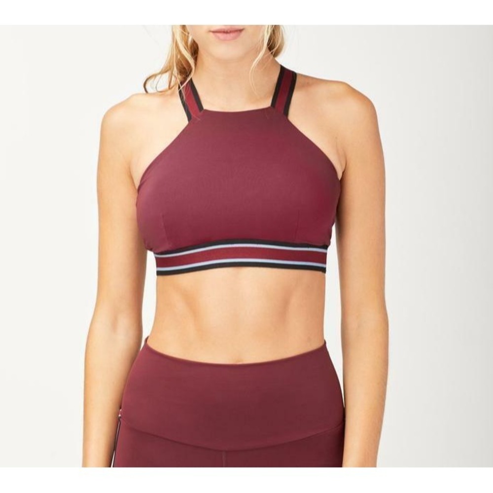 Michi Speed Sports Bra XS Red Halter Racerback‎ Strappy Athletic NWT